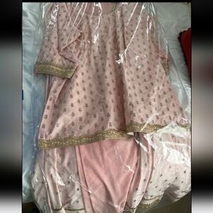 Elegant Pink Embroidered Indian Wedding Dress 2x/3x